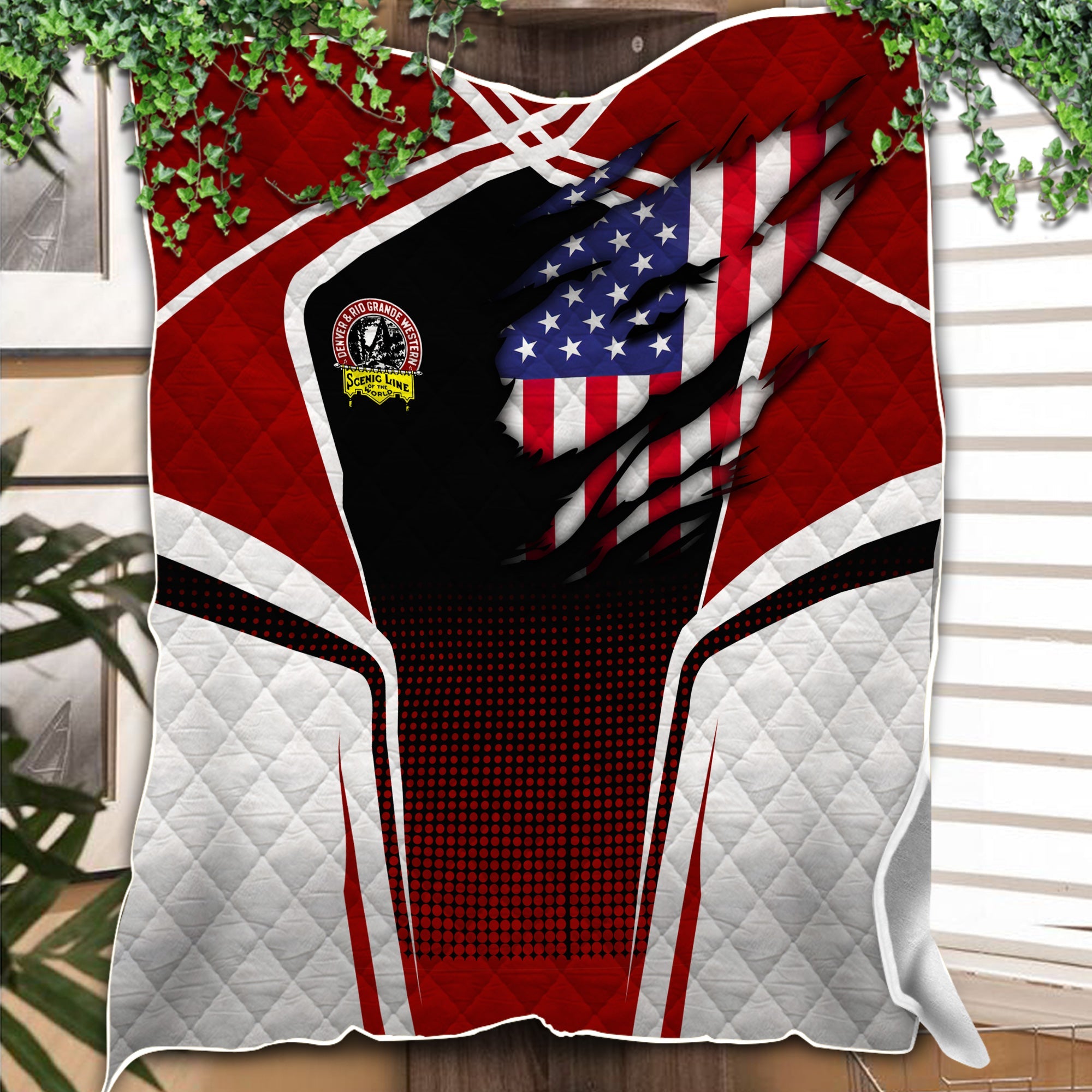 Railspirit Personalized Denver and Rio Grande Western Railroad Premium Quilts American Vintage All Over Printed Premium Quilts