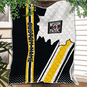 Railspirit Personalized Western Pacific Railroad Premium Quilts Vintage All Over Printed Premium Quilts