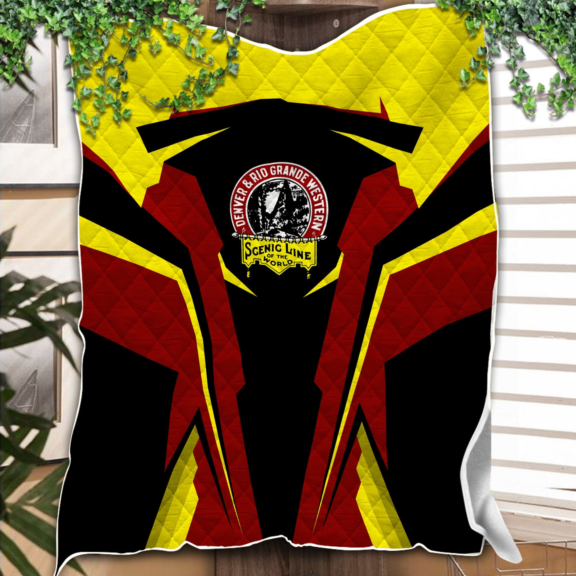 Railspirit Personalized Denver and Rio Grande Western Railroad Premium Quilts Strong Line Train Premium Quilts Gift Idea For Train Lover