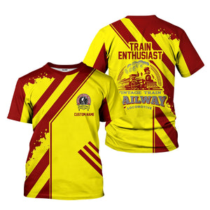 Railspirit Personalized Denver and Rio Grande Western Railroad T-Shirt Locomotive Design Train Shirt for Train Enthusiast