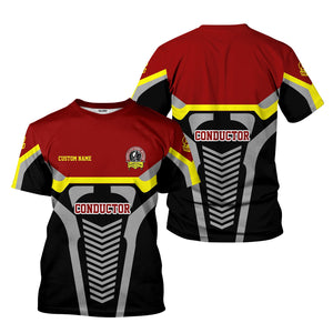 Railspirit Personalized Denver and Rio Grande Western Railroad T-Shirt Track-Inspired with Custom Job Position Train Shirt