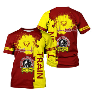 Railspirit Personalized Denver and Rio Grande Western Railroad T-Shirt Engine Heartbeat and Track Love Style Shirt Gift Idea For Train Lovers