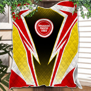 Railspirit Missouri Pacific Railroad Premium Quilts Lightning Graphic Style Premium Quilts Gift Idea For Train Lover