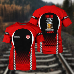 Railspirit Personalized Missouri Pacific Railroad T Shirt Stress Is Caused By Not Having Enough Trains Shirt All Over Print