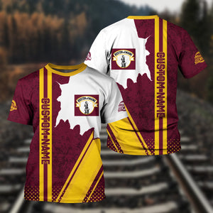 Railspirit Personalized Boston and Maine Railroad T-Shirt All Over Printed Unisex Shirt