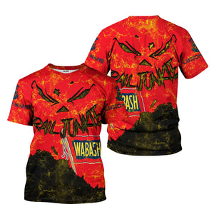 Railspirit Personalized Wabash Railroad T-Shirt Torn Graphic Style Train Shirt For Rail Junkie