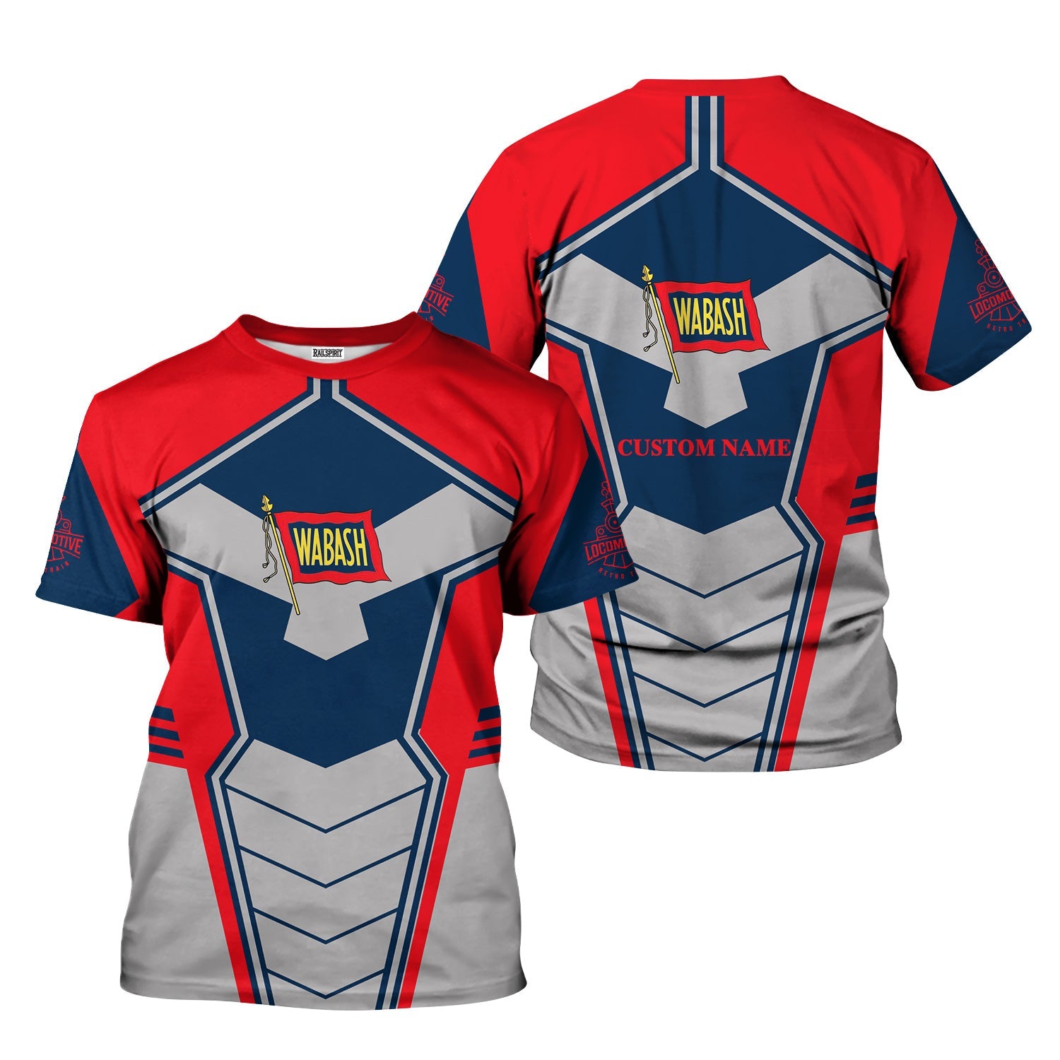 Railspirit Personalized Wabash Railroad T-Shirt Engine-Inspired Style Train Shirt for Railroad Fanatic