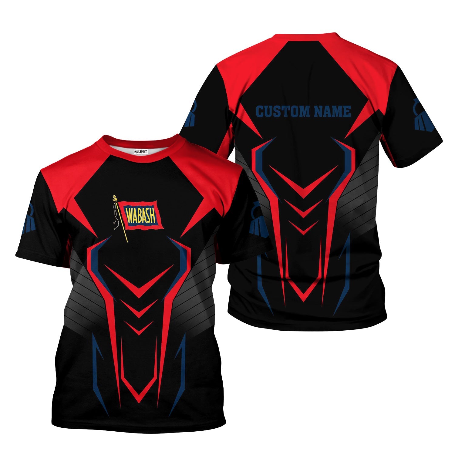 Railspirit Personalized Wabash Railroad T-Shirt Dynamic Design Style Perfect Shirt for Train Enthusiasts