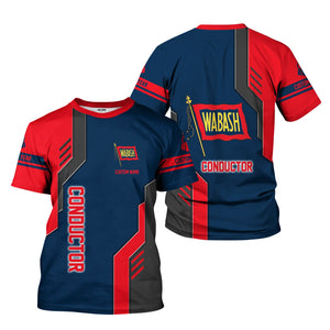 Railspirit Personalized Wabash Railroad T-Shirt Unique Railway Style with Custom Job Train Shirt