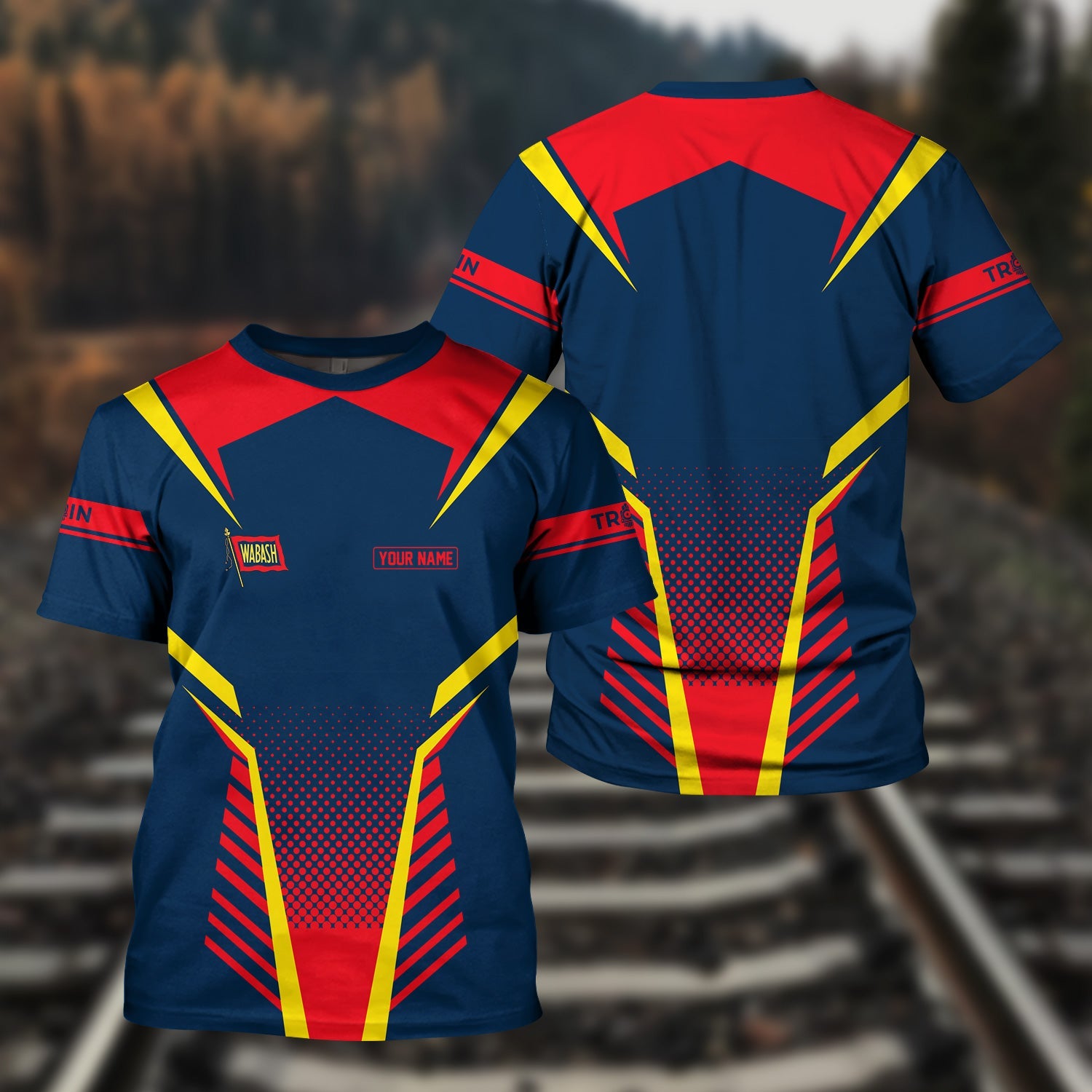 Railspirit Personalized Wabash Railroad T Shirt Unisex Train Shirt All Over Print