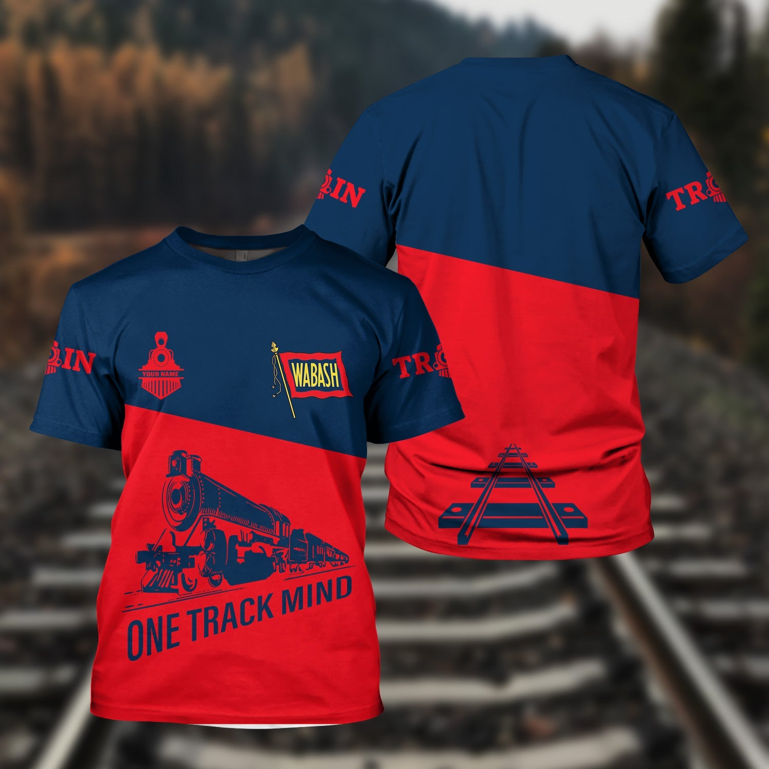 Railspirit Personalized Wabash Railroad T Shirt One Track Mind Unisex Train Shirt Gift Idea For Train Lover