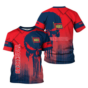 Railspirit Personalized Wabash Railroad T-Shirt Skull Design with Custom Job Train Shirt for Trackhead Crew