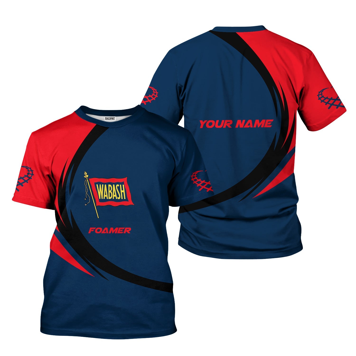 Railspirit Personalized Wabash Railroad T-Shirt Unique Graphic Style Shirt For Train Enthusiasts