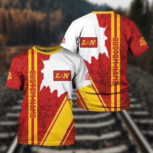 Railspirit Personalized Louisville and Nashville Railroad T-Shirt L&N All Over Printed Unisex Shirt