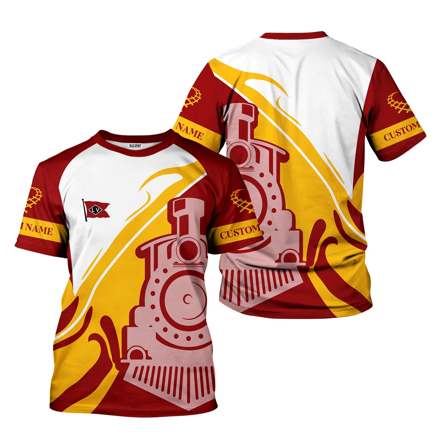 Railspirit Personalized Lehigh Valley Railroad T-Shirt Flame-Inspired Style Shirt Gift Idea For Train Lovers