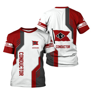 Railspirit Personalized Lehigh Valley Railroad T-Shirt Unique Railway Style with Custom Job Train Shirt