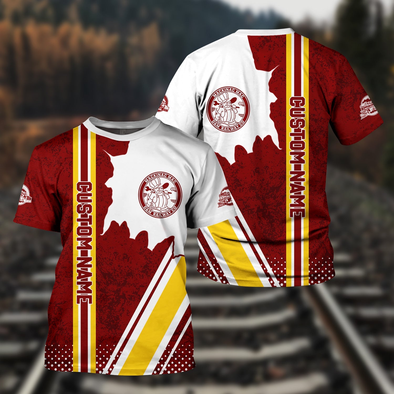 Railspirit Personalized Detroit & Mackinac Railroad T-Shirt All Over Printed Unisex Shirt