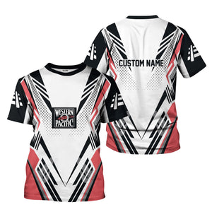 Railspirit Personalized Western Pacific Railroad T-Shirt Railroad Tribute Design Train Shirt for Train Lovers