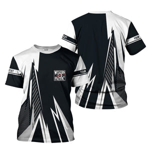 Railspirit Personalized Western Pacific Railroad T-Shirt Lightning-Inspired Railway Style Shirt For Train Lovers