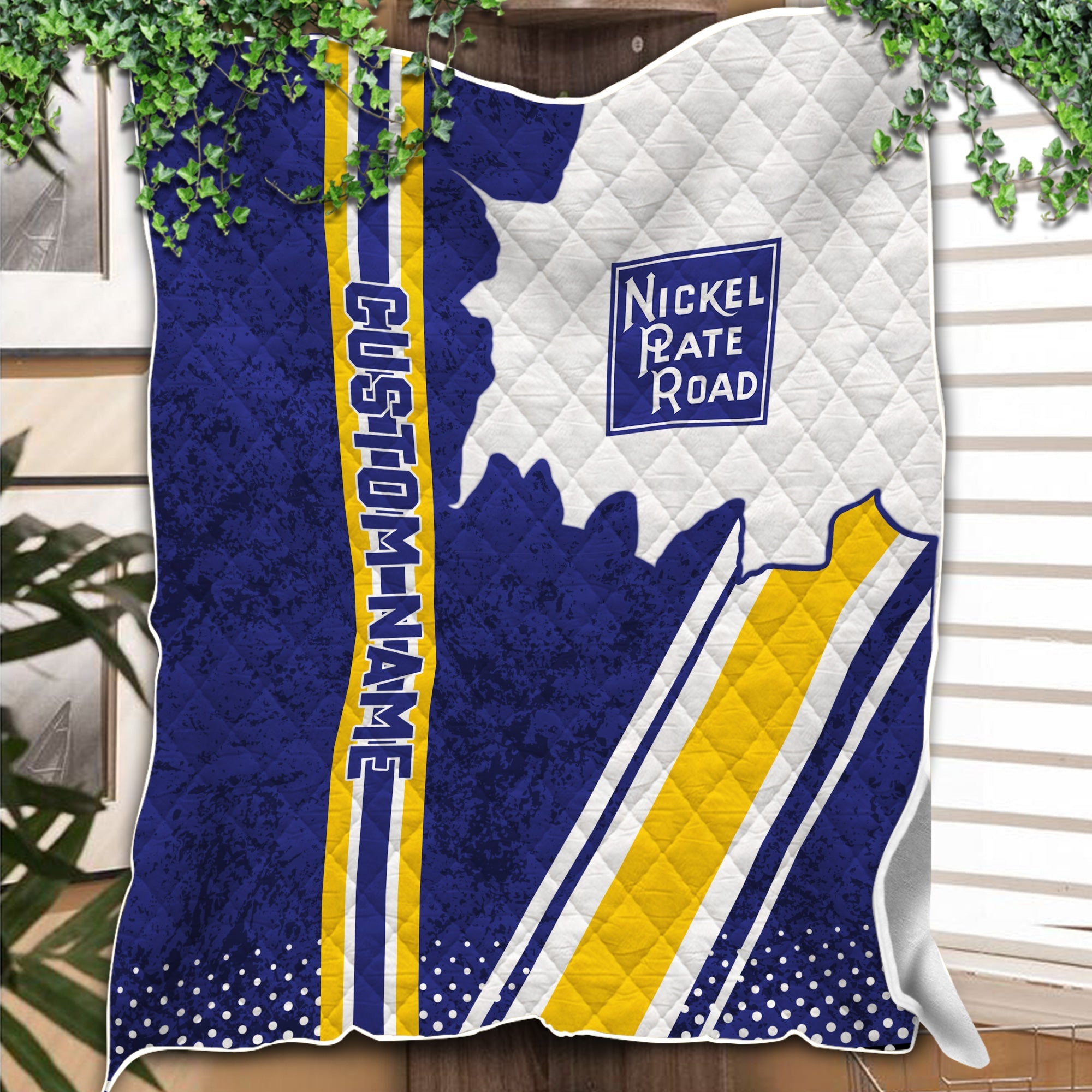 Railspirit Personalized New York, Chicago and St. Louis Railroad Premium Quilts Vintage Nickel Plate Road All Over Printed Premium Quilts
