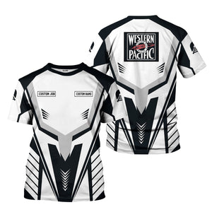 Railspirit Personalized Western Pacific Railroad T-Shirt Workwear-Inspired with Custom Position Train Shirt