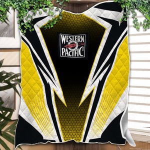 Railspirit Western Pacific Railroad Premium Quilts Lightning Graphic Style Premium Quilts Gift Idea For Train Lover