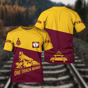 Railspirit Personalized Boston and Maine Railroad T Shirt One Track Mind Unisex Train Shirt Gift Idea For Train Lover