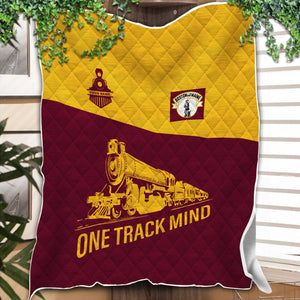 Railspirit Personalized Boston and Maine Railroad Premium Quilt One Track Mind Train Premium Quilt Gift Idea For Train Lover