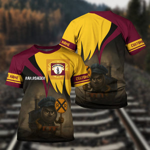 Railspirit Personalized Boston and Maine Railroad T-Shirt Angry Train Shirt Gift Idea For Train Lover