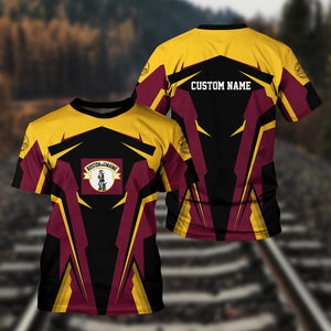 Railspirit Personalized Boston and Maine Railroad T Shirt Strong Line Style Train Unisex Shirt All Over Print