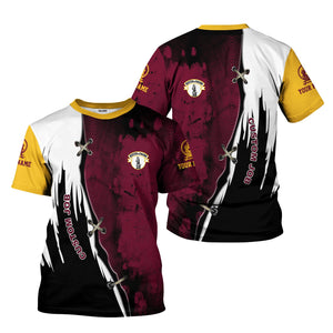 Railspirit Personalized Boston and Maine Railroad T-Shirt Retro Stitches Design with Custom Position Train Shirt