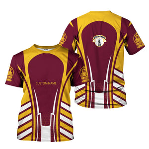 Railspirit Personalized Boston and Maine Railroad T-Shirt Striped Railroad Style Train Shirt All Over Print