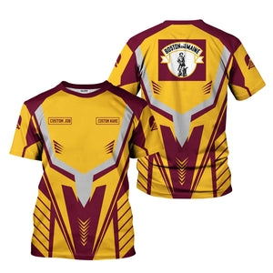 Railspirit Personalized Boston and Maine Railroad T-Shirt Workwear-Inspired with Custom Position Train Shirt