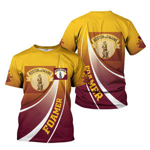 Railspirit Personalized Boston and Maine Railroad T-Shirt Railway-Themed Style Shirt Gift Idea For Trainspotter