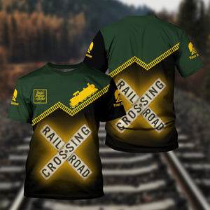 Railspirit Personalized New York, New Haven and Hartford Railroad T Shirt Railroad Crossing Printed Train Track Shirt