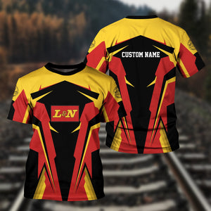 Railspirit Personalized Louisville and Nashville Railroad T Shirt L&NStrong Line Style Train Unisex Shirt All Over Print