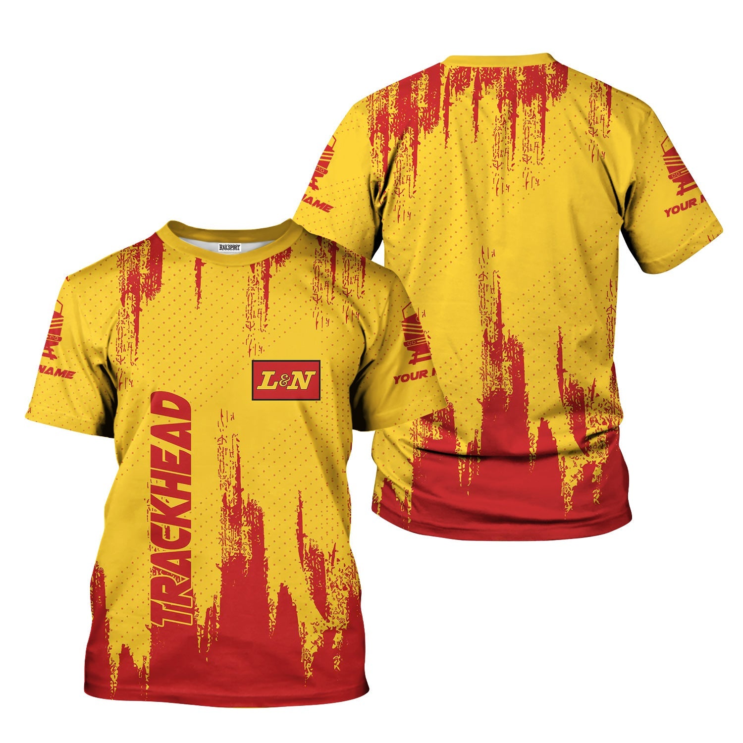 Railspirit Personalized Louisville and Nashville Railroad T-Shirt Paint Impact Design L&N Train Shirt for Trackhead