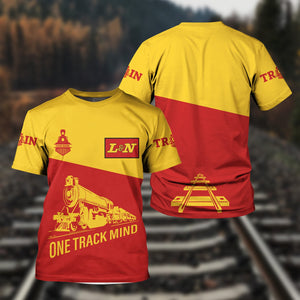 Railspirit Personalized Louisville and Nashville Railroad T Shirt One Track Mind Unisex Train Shirt Gift Idea For Train Lover
