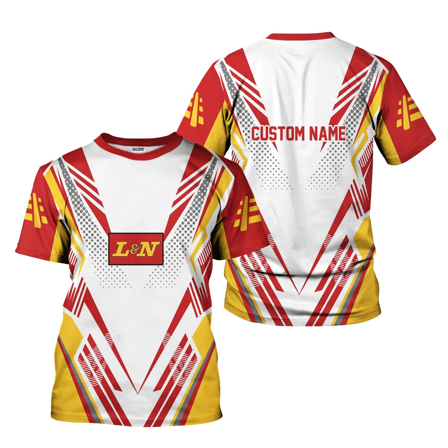 Railspirit Personalized Louisville and Nashville Railroad T-Shirt Railroad Tribute Design L&N Train Shirt for Train Lovers