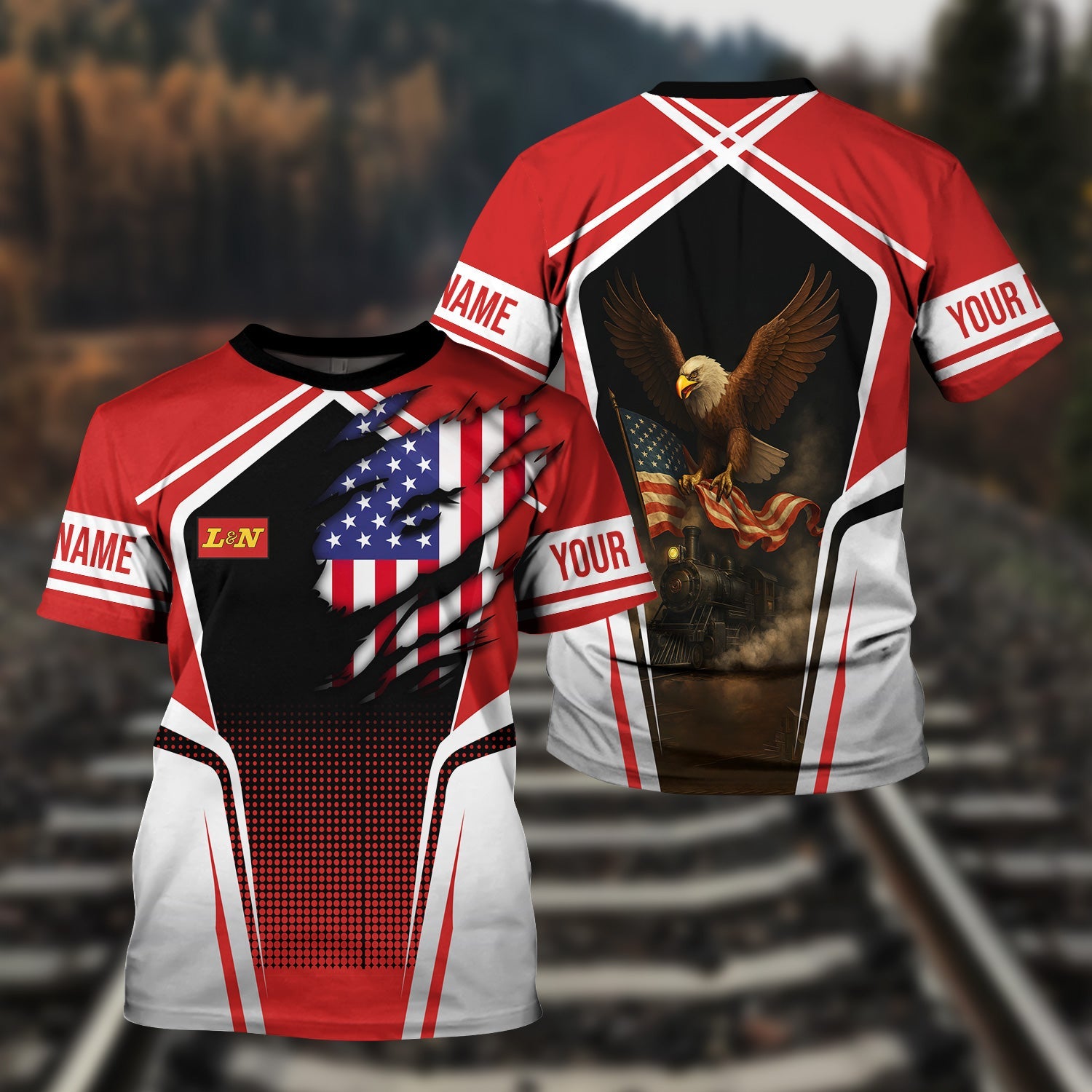 Railspirit Personalized Louisville and Nashville Railroad T Shirt American Eagle Vintage Train L&N Shirt