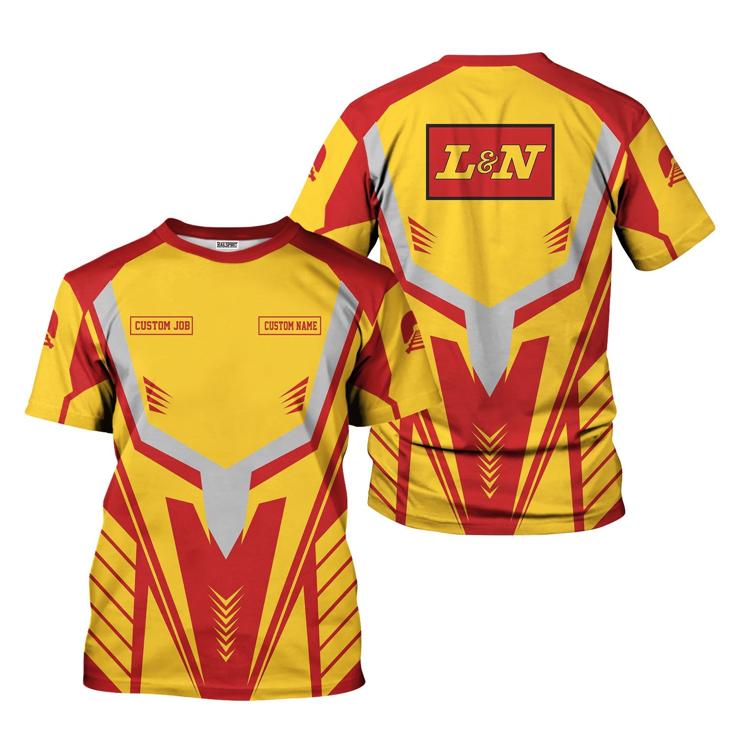 Railspirit Personalized Louisville and Nashville Railroad T-Shirt Workwear-Inspired with Custom Position L&N Train Shirt