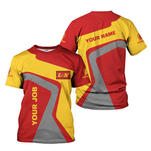 Railspirit Personalized Louisville and Nashville Railroad T-Shirt Unique Design with Custom Job Position L&N Train Shirt