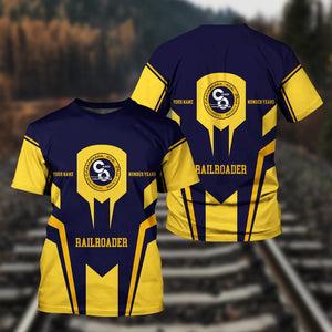Railspirit Personalized Chesapeake and Ohio Railway T-Shirt Custom Year Railroader C&O Shirt Gift Idea For Train Lover