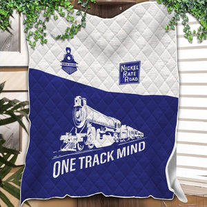Railspirit Personalized New York, Chicago and St. Louis Railroad Premium Quilt One Track Mind Nickel Plate Road Train Premium Quilt Gift Idea For Train Lover