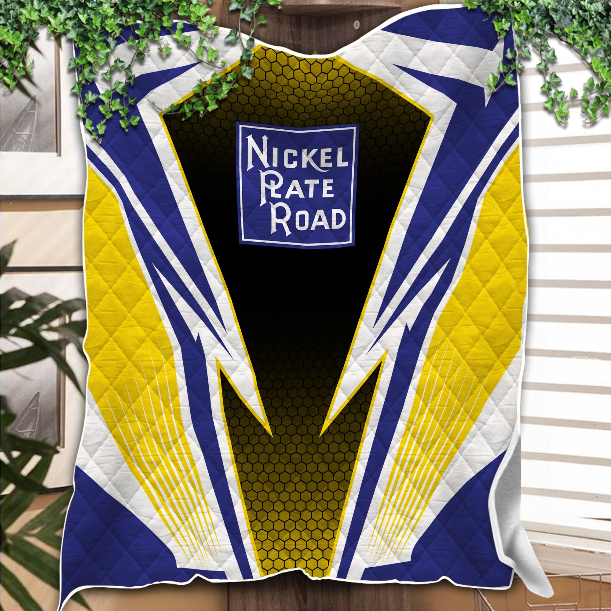 Railspirit New York, Chicago and St. Louis Railroad Premium Quilts Lightning Graphic Style Nickel Plate Road Premium Quilts Gift Idea For Train Lover
