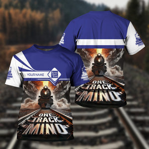 Railspirit Personalized New York, Chicago and St. Louis Railroad T Shirt One Track Mind Nickel Plate Road Train Printed Shirt