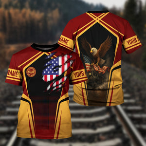 Railspirit Personalized Duluth, Missabe, & Iron Range Railroad T Shirt American Eagle Vintage Train Shirt