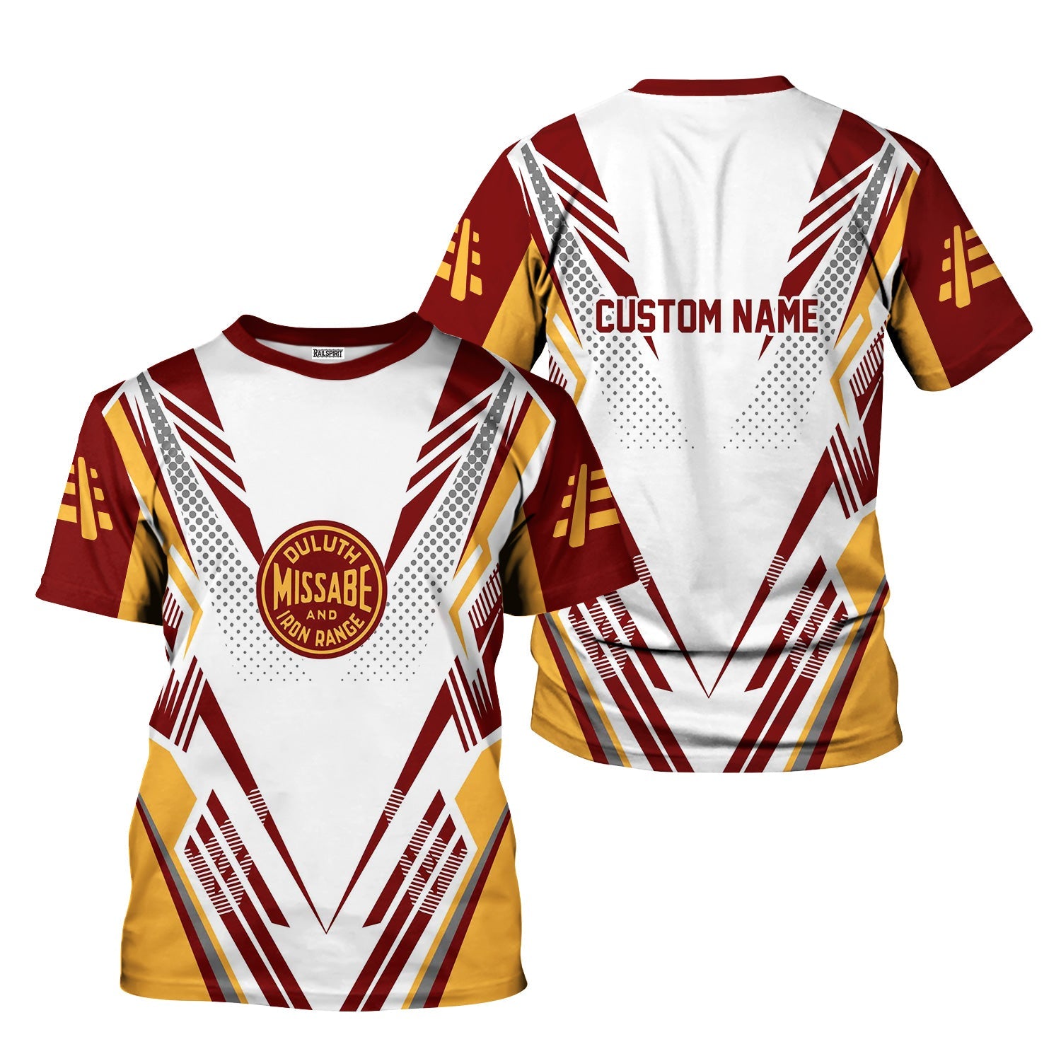 Railspirit Personalized Duluth, Missabe, & Iron Range Railroad T-Shirt Railroad Tribute Design Train Shirt for Train Lovers