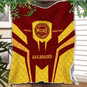 Railspirit Personalized Duluth, Missabe, & Iron Range Railroad Premium Quilts Custom Year Railroader Gift Idea For Train Lover