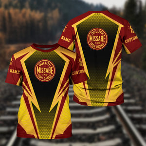 Railspirit Personalized Duluth, Missabe, & Iron Range Railroad T-Shirt Lightning Graphic Style Shirt Gift Idea For Train Lover